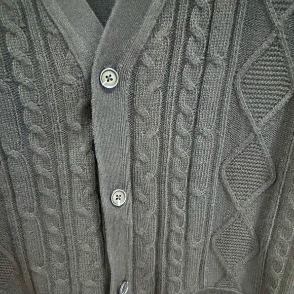 Craft+Flow Men’s navy cable knit cardigan sweater size small NWT - Picture 2 of 6